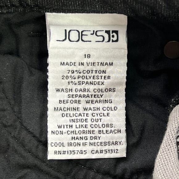 Joe's Jeans The Brixton Straight Narrow Size 18 Black New With Tags - Picture 8 of 15